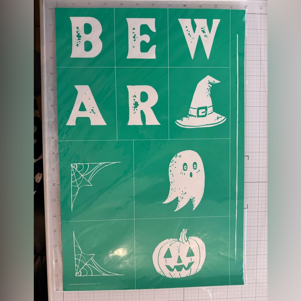 Chalk Couture - Silk Screen Stencil - Halloween - Beware - New DIY Decor